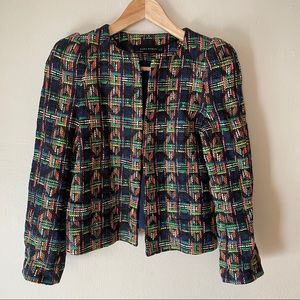 Zara multicolor woven blazer